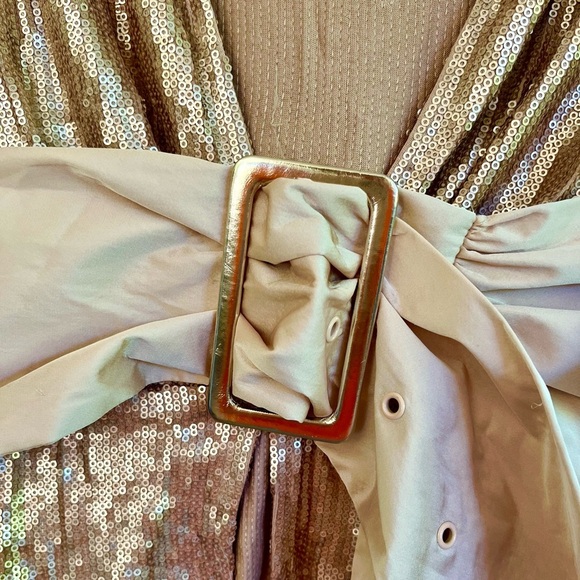 Venus Women's Pink & Gold Sequin Top with Adjustable Belt 🎀 NWT - Picture 5 of 5